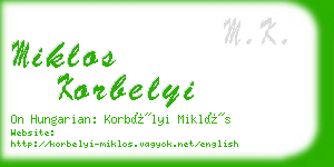 miklos korbelyi business card